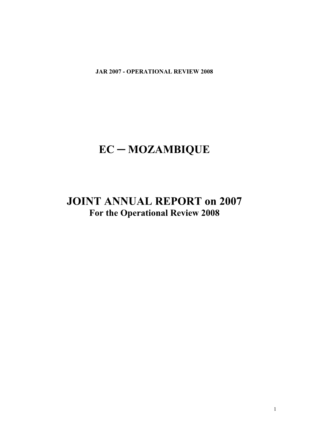 EC MOZAMBIQUE JOINT ANNUAL REPORT on 2007
