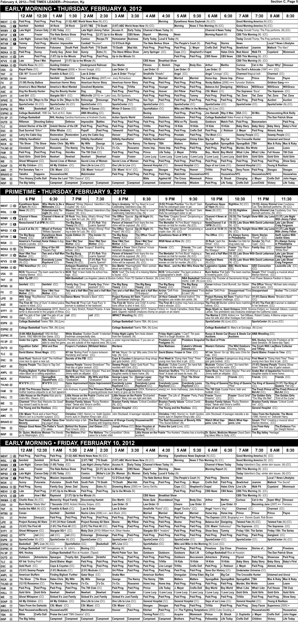 Early Morning • Thursday, February 9, 2012 Primetime