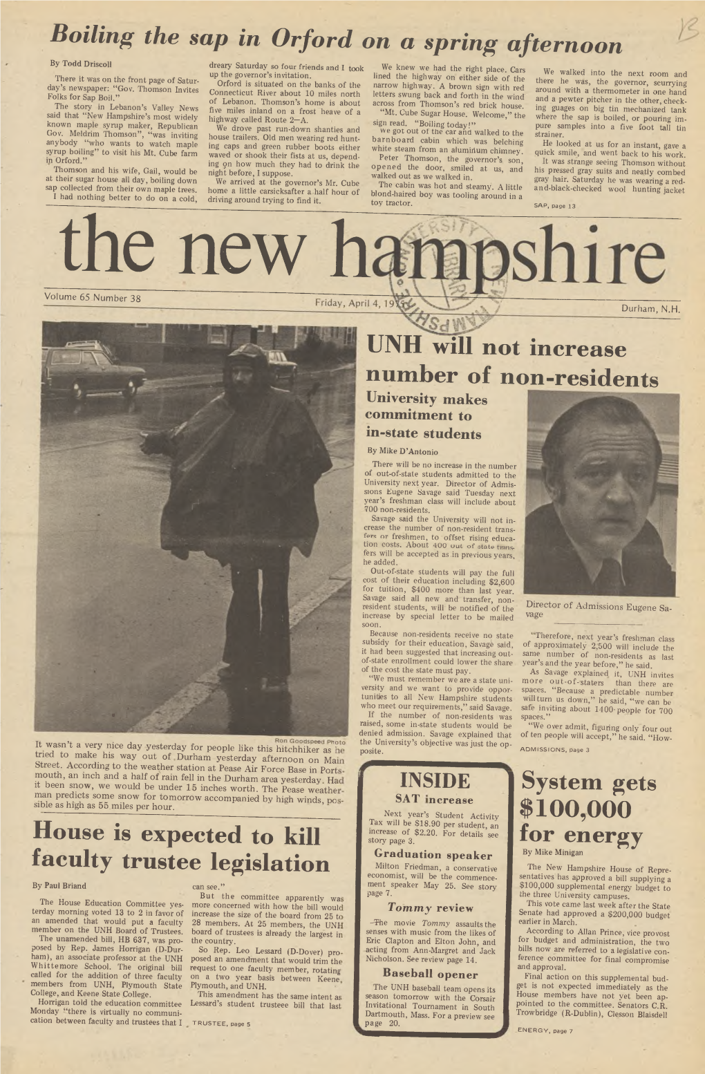 The New Hampshire, Vol. 65, No. 38