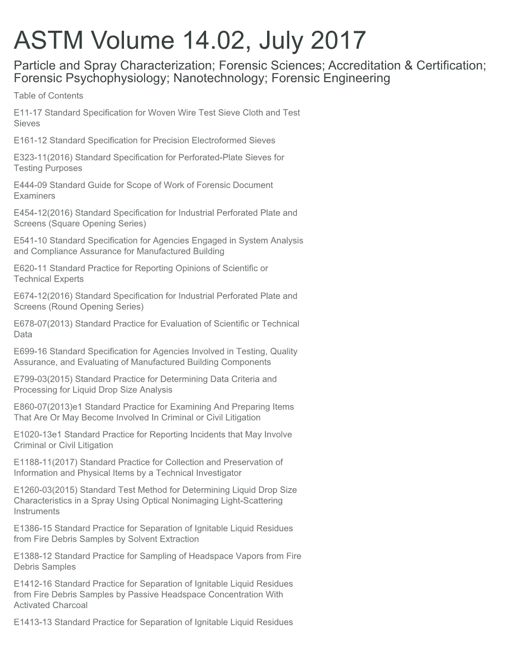 ASTM Volume 14.02, July 2017