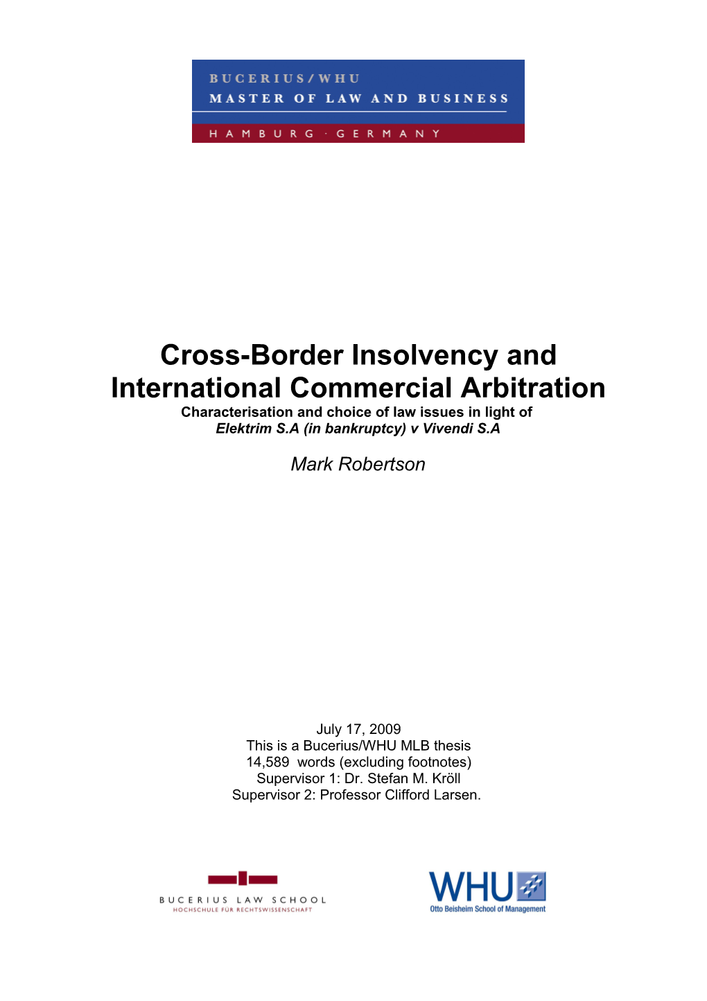 Cross-Border Insolvency and International Commercial Arbitration