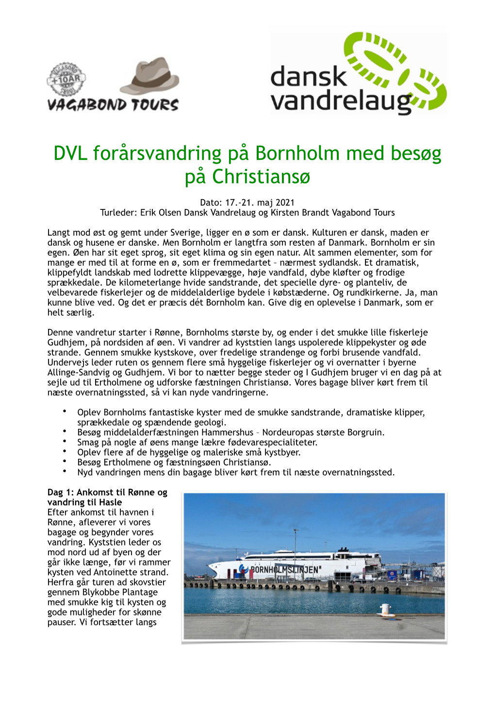 DVL Forårsvandring På Bornholm Med Besøg På Christiansø