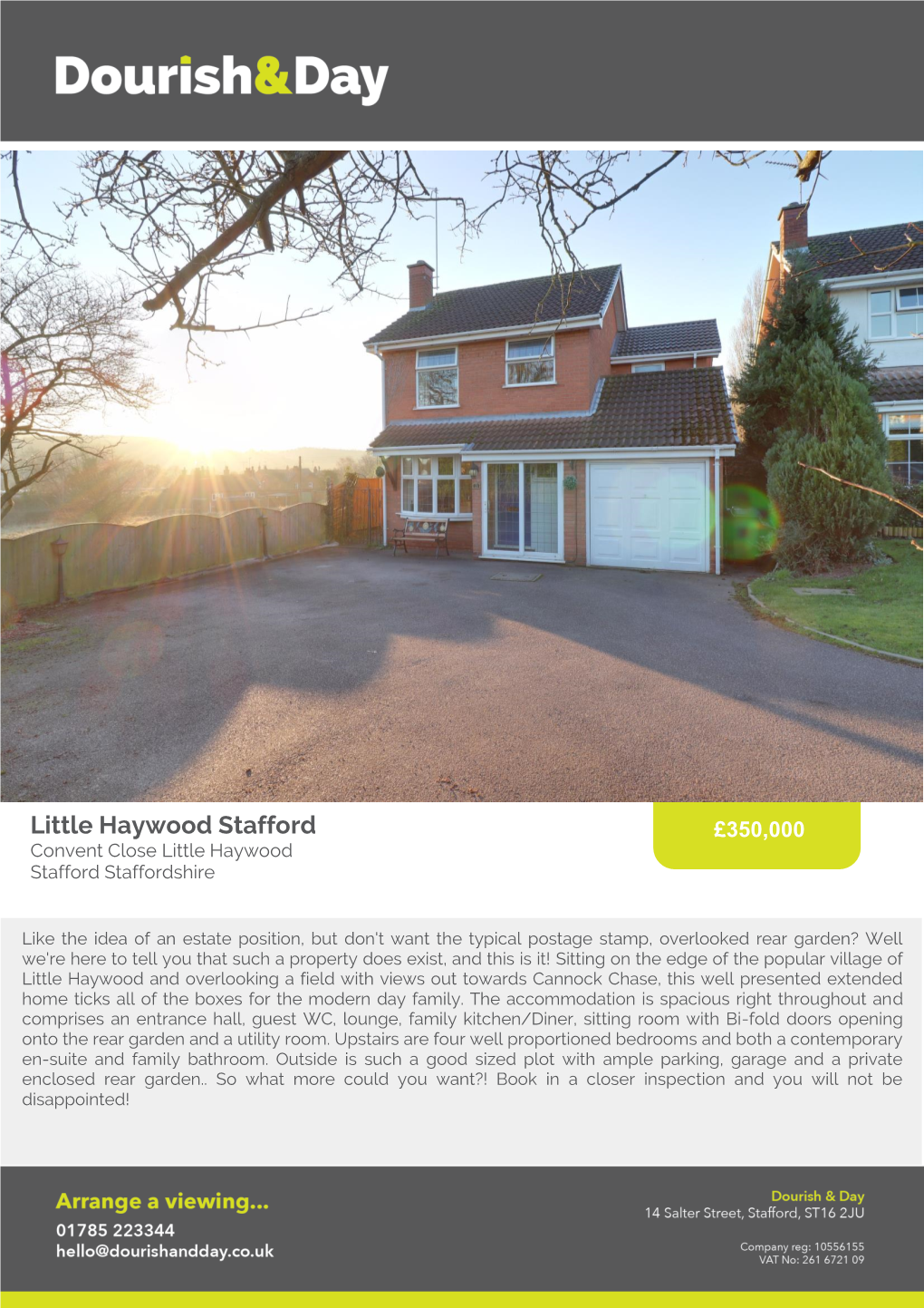 Little Haywood Stafford £350,000 Convent Close Little Haywood Stafford Staffordshire