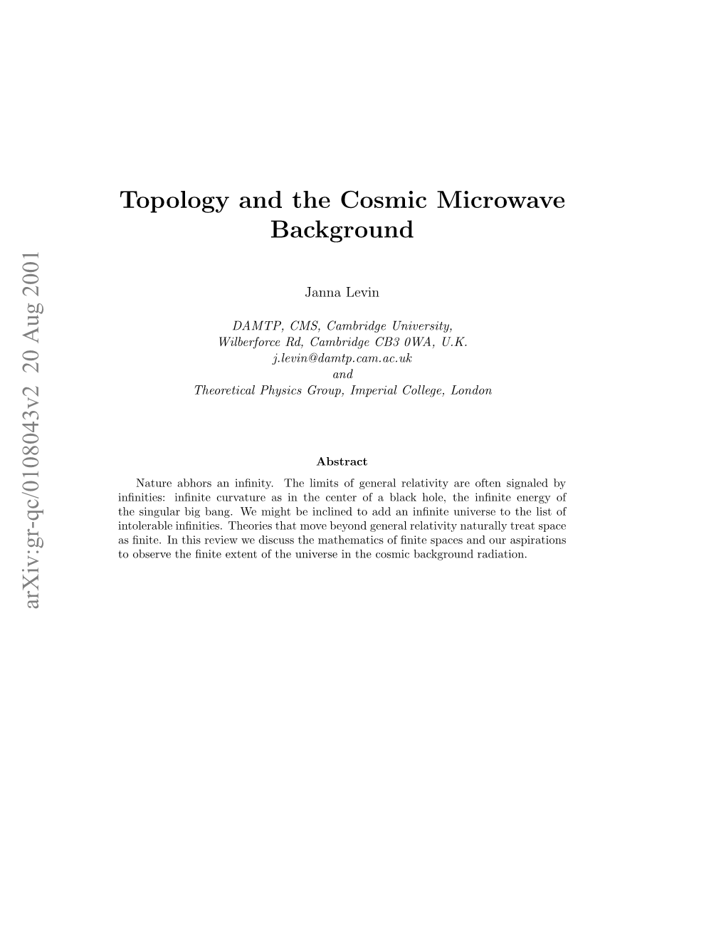 Topology and the Cosmic Microwave Background