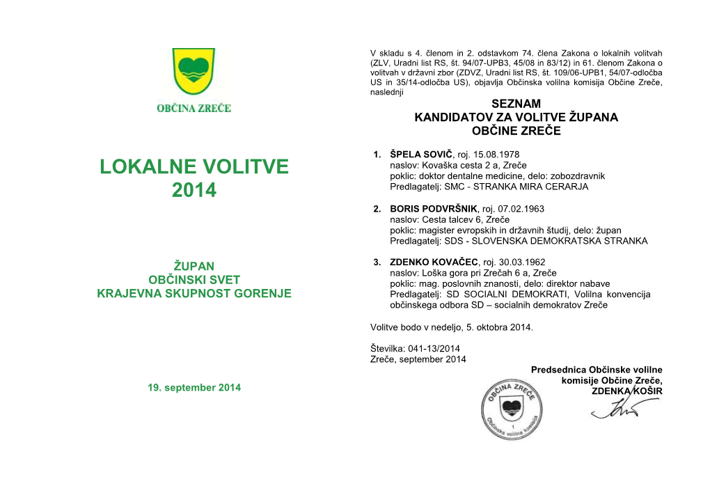 Lokalne Volitve 2014