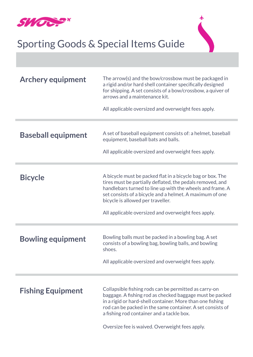 Sporting Goods & Special Items Guide