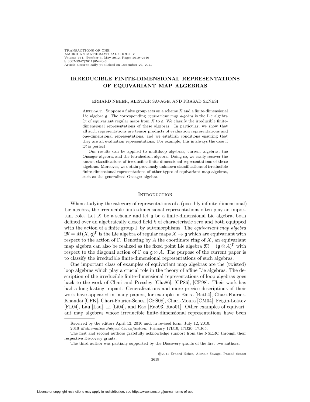 Irreducible Finite-Dimensional Representations of Equivariant Map Algebras