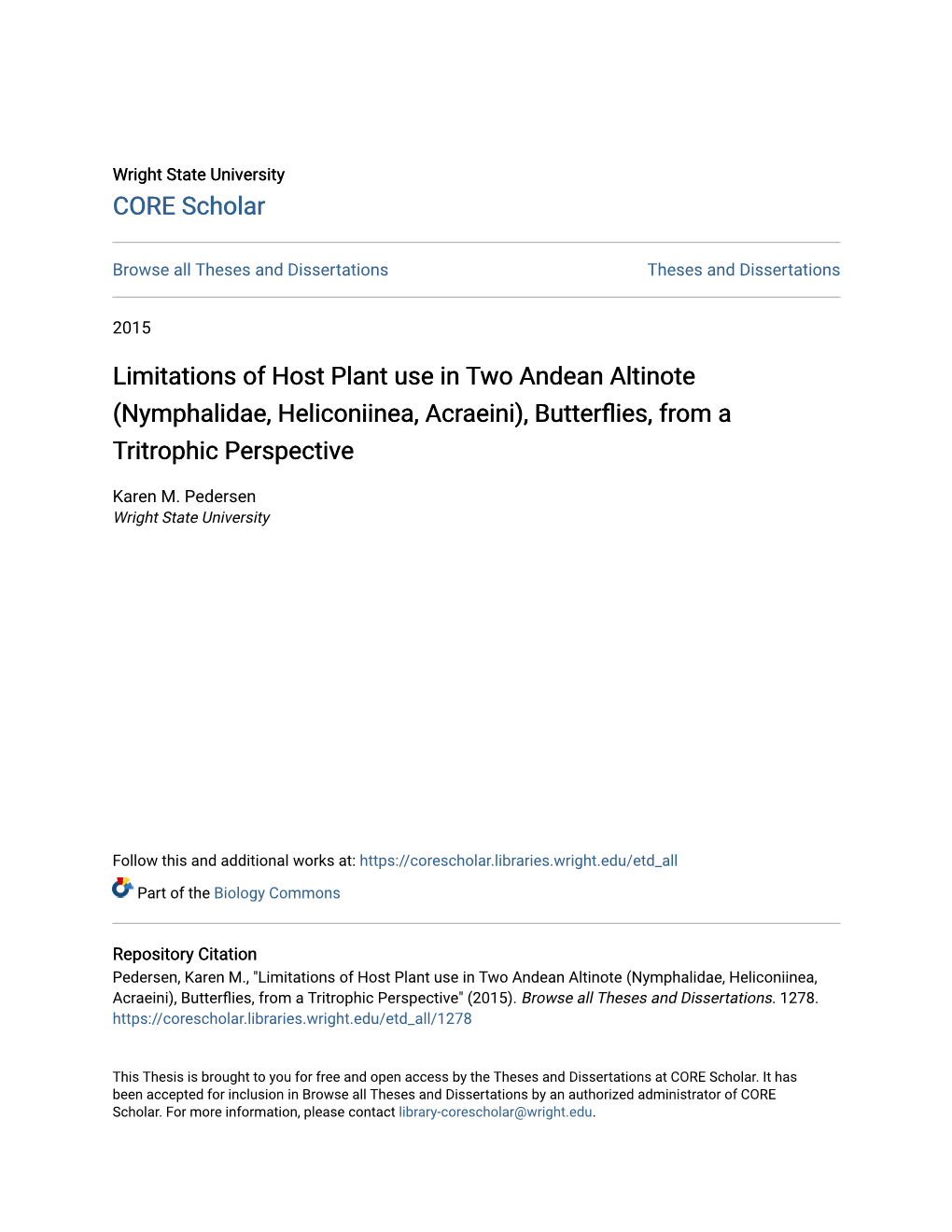 (Nymphalidae, Heliconiinea, Acraeini), Butterflies, from a Tritrophic Perspective