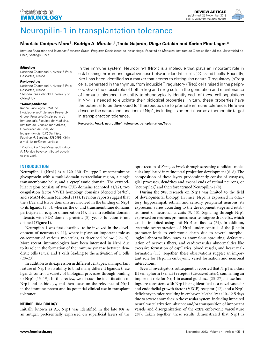 Neuropilin-1 in Transplantation Tolerance