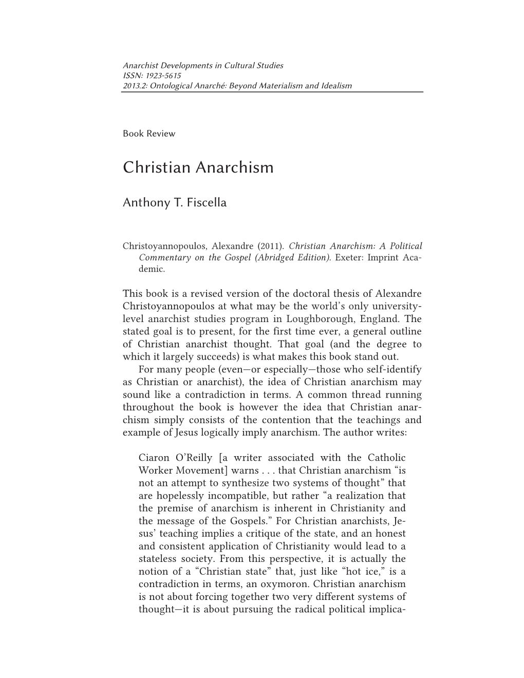 Christian Anarchism