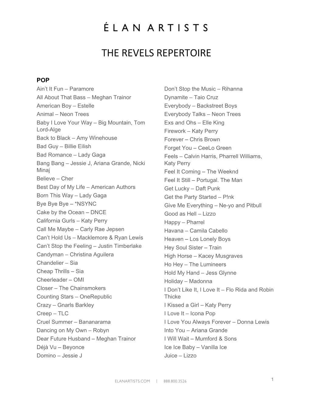 The Revels Repertoire