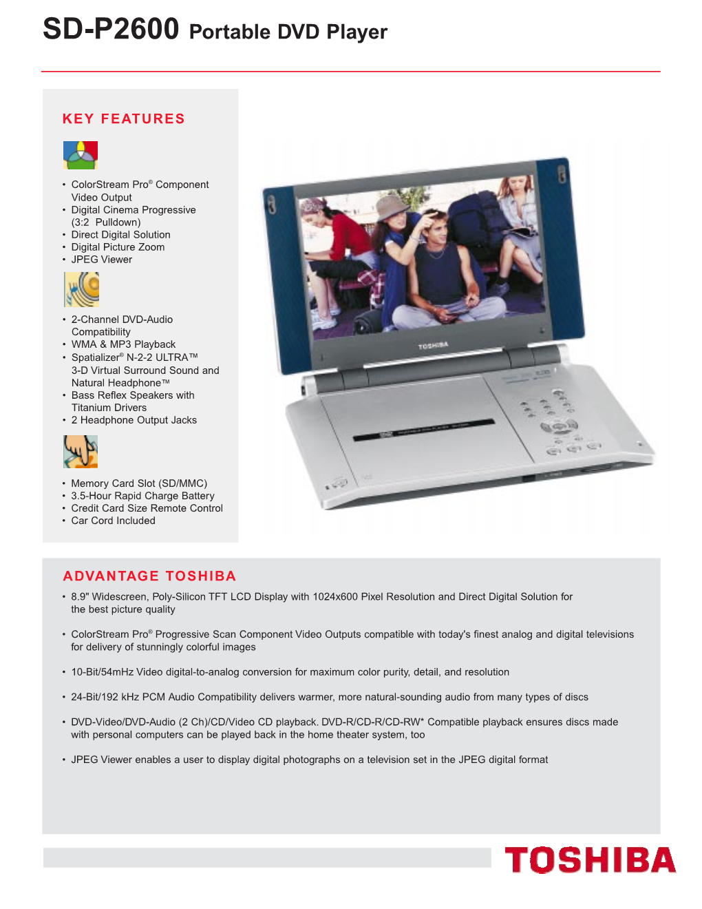 SD-P2600 Portable DVD Player