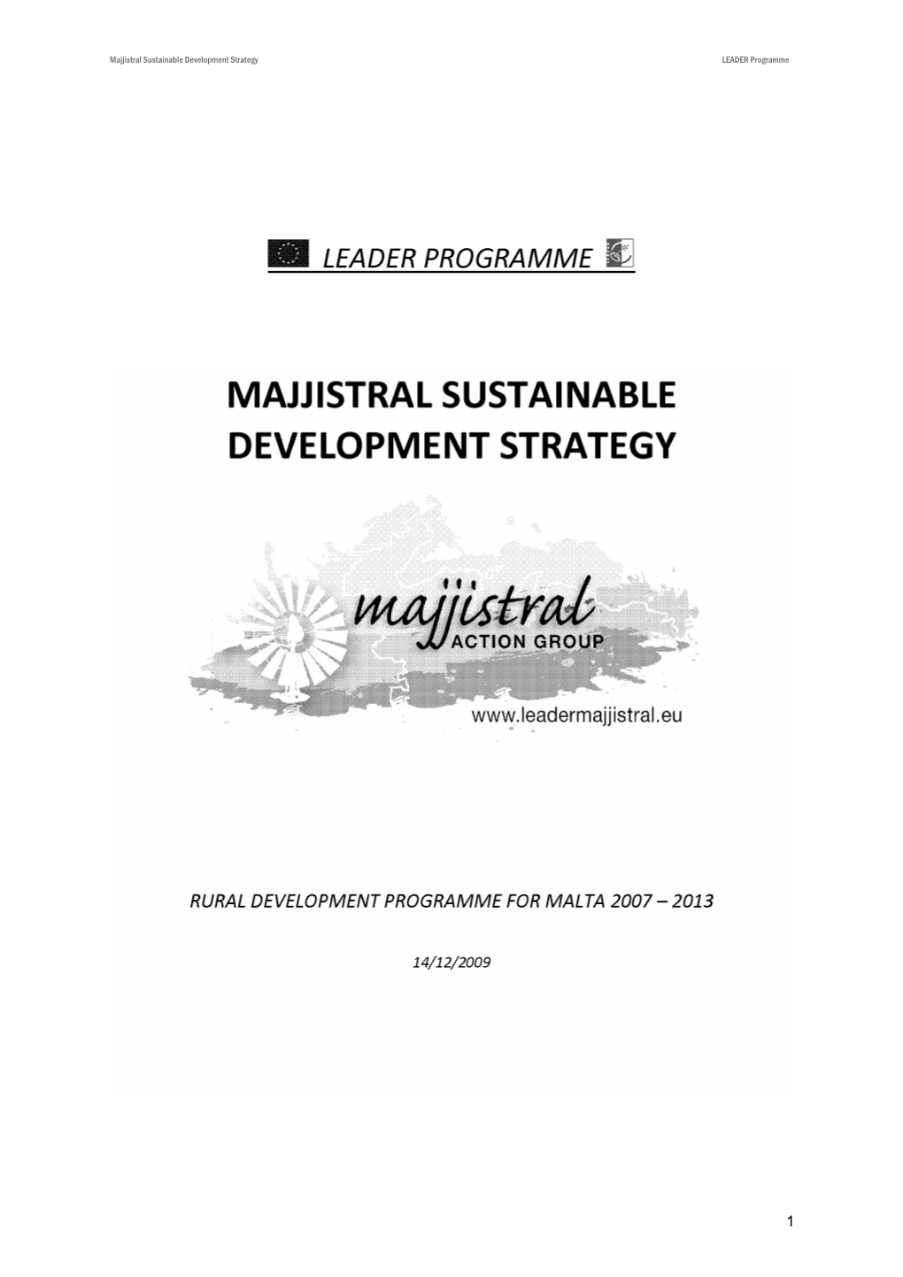 Majjistral Sustainable Development Strategy LEADER Programme