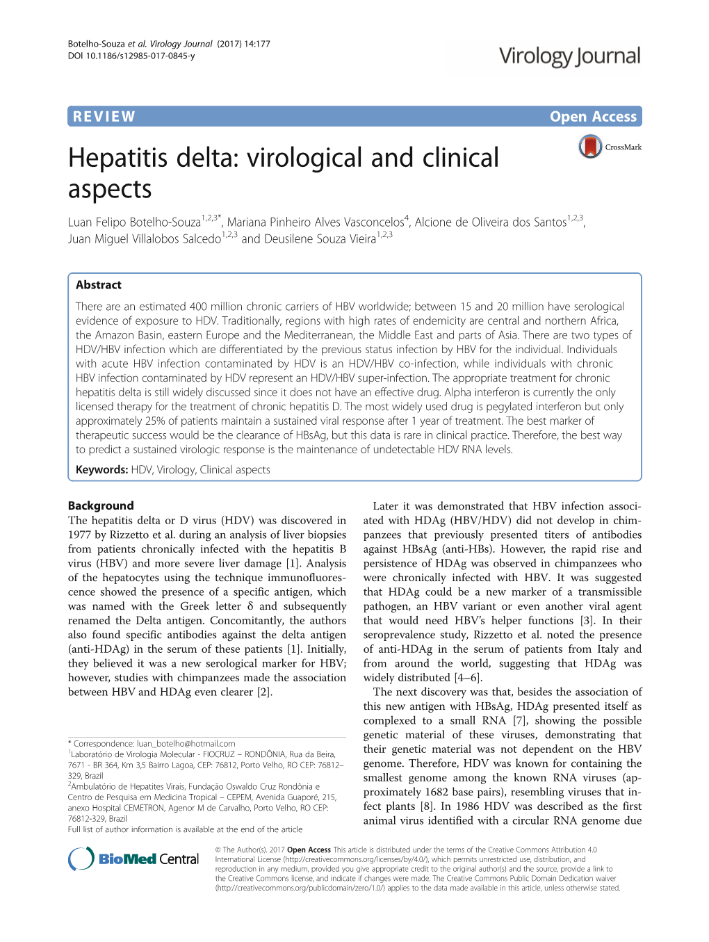 Hepatitis Delta: Virological and Clinical Aspects