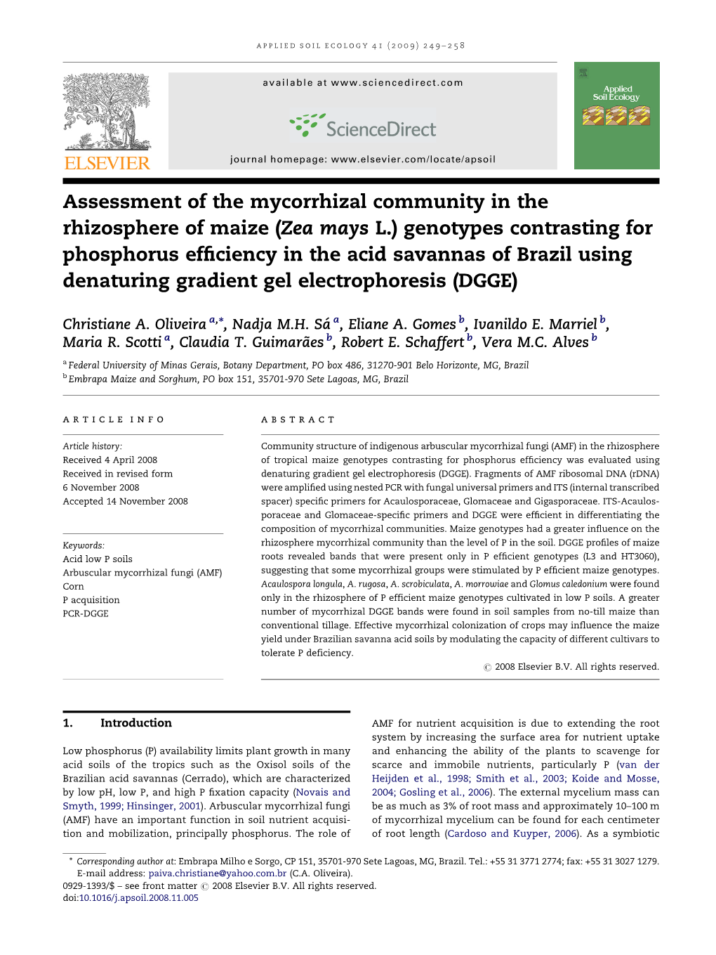 Assessment of the Mycorrhizal Community in the Rhizosphere Of