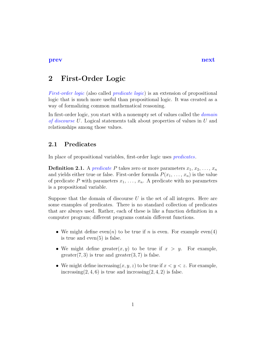 2 First-Order Logic