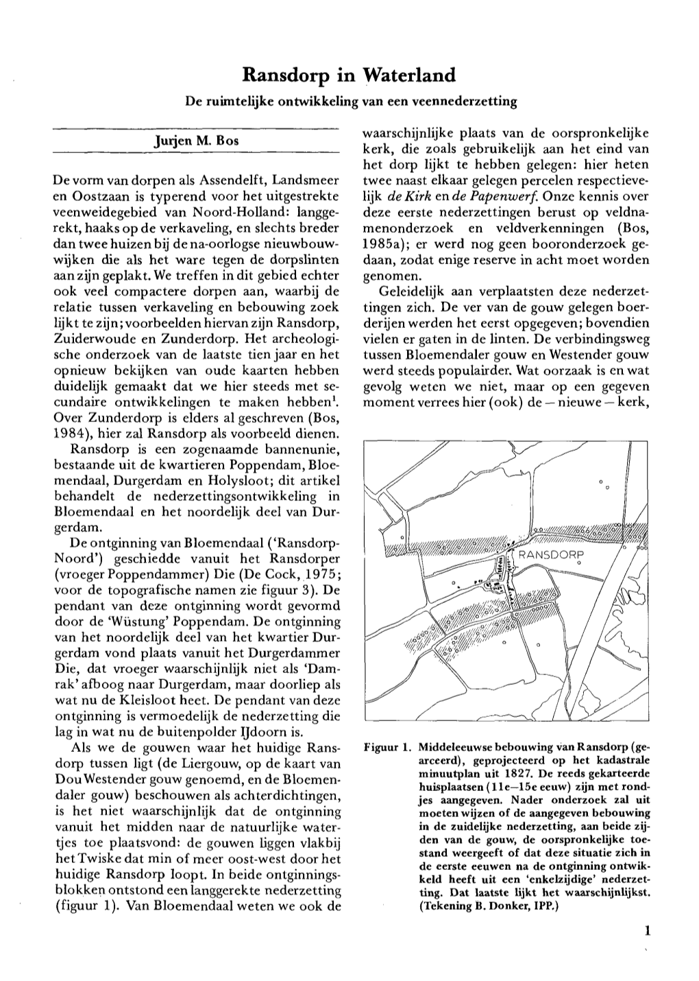 Ransdorp in Waterland; De Ruimtelijke Ontwikkeling Van Een Veennederzetting. Historisch‑Geografisch Tijdschrift 4