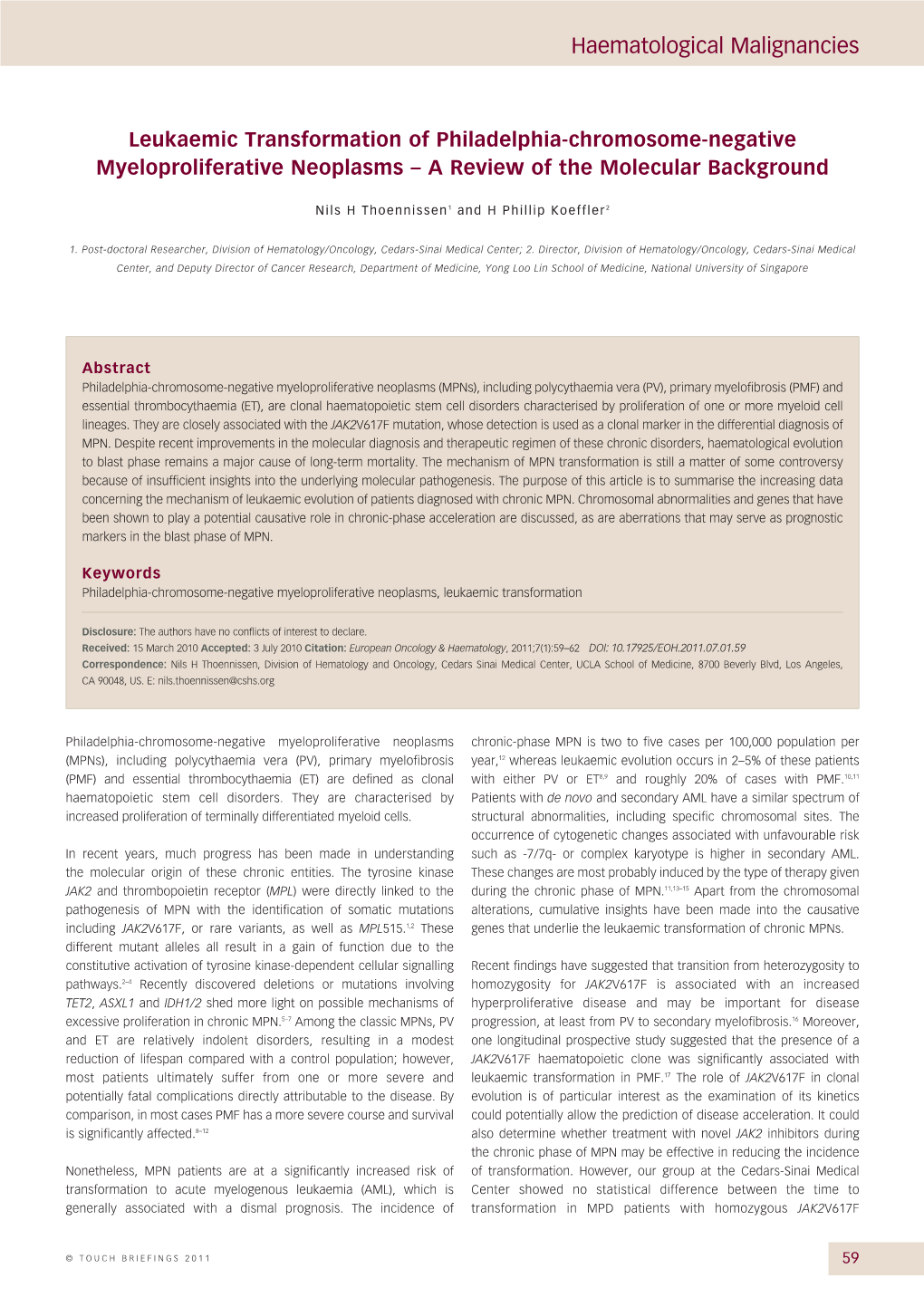 Haematological Malignancies