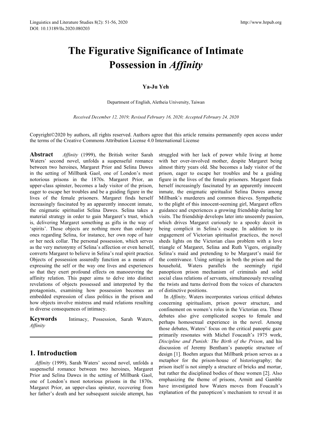 The Figurative Significance of Intimate Possession in Affinity