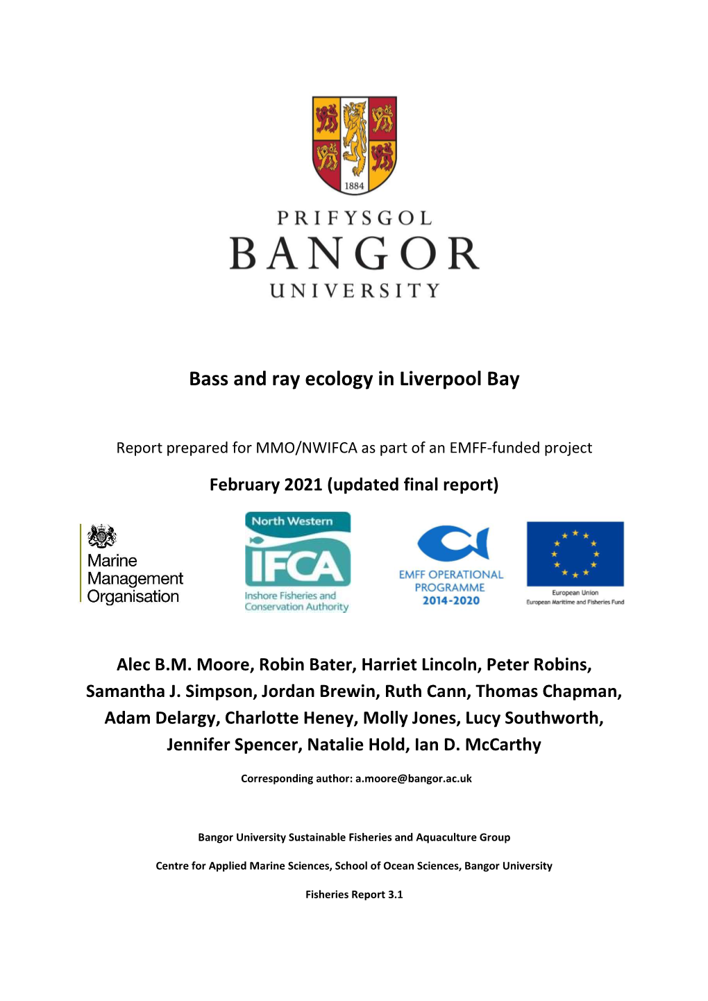 Bass and Ray Ecology in Liverpool Bay