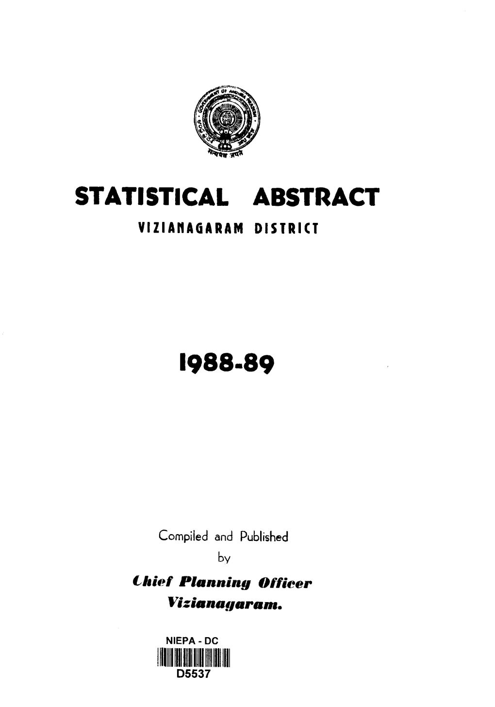 Statistical Abstract Viziahaoaram District