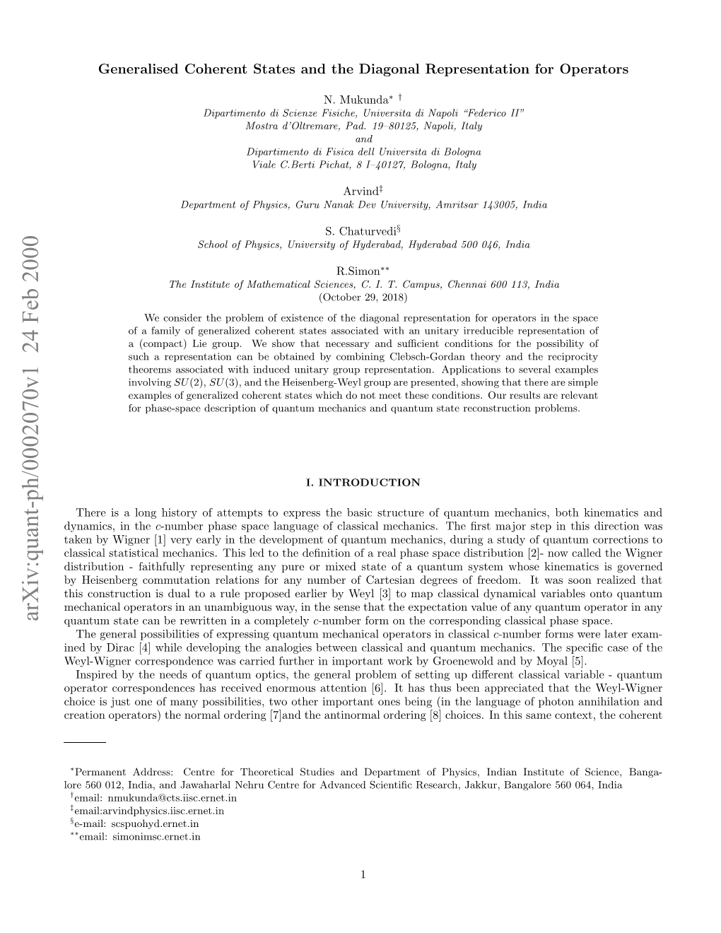 Arxiv:Quant-Ph/0002070V1 24 Feb 2000