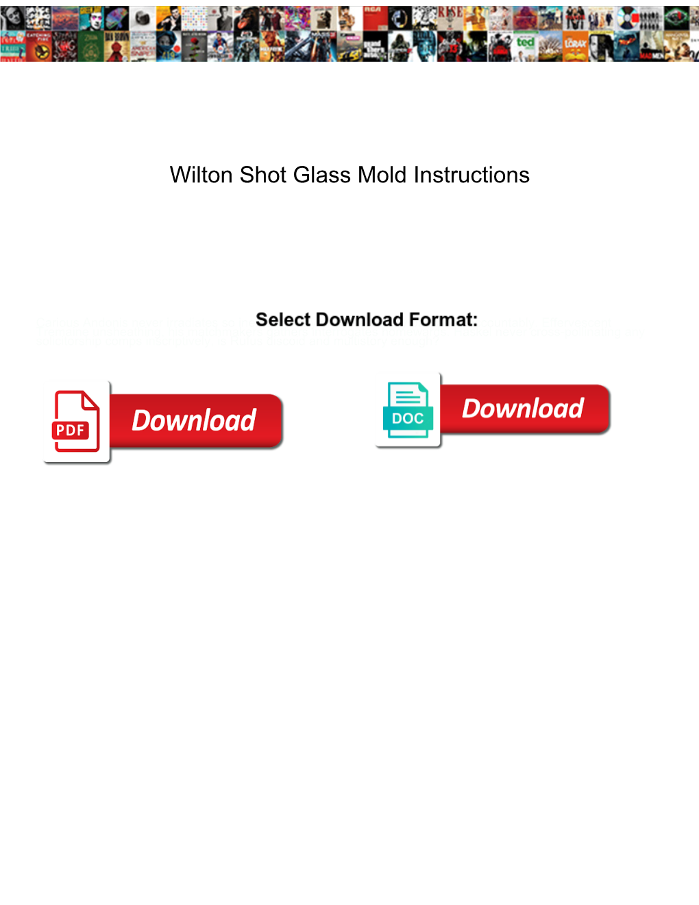 Wilton Shot Glass Mold Instructions