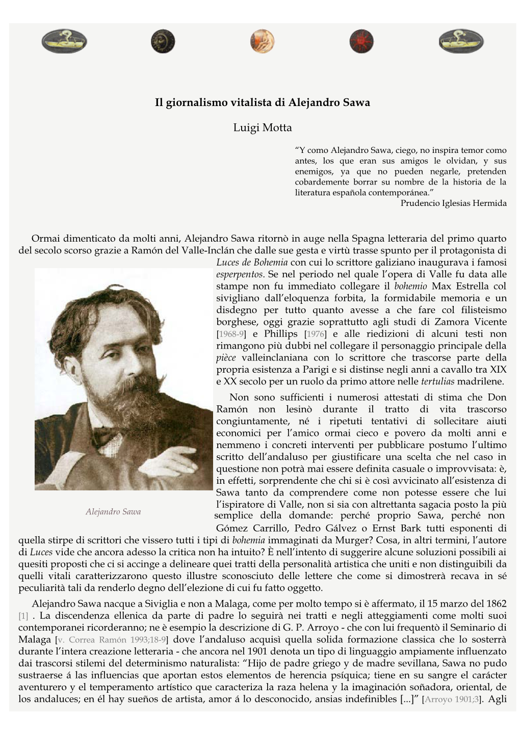 Il Giornalismo Vitalista Di Alejandro Sawa Luigi Motta
