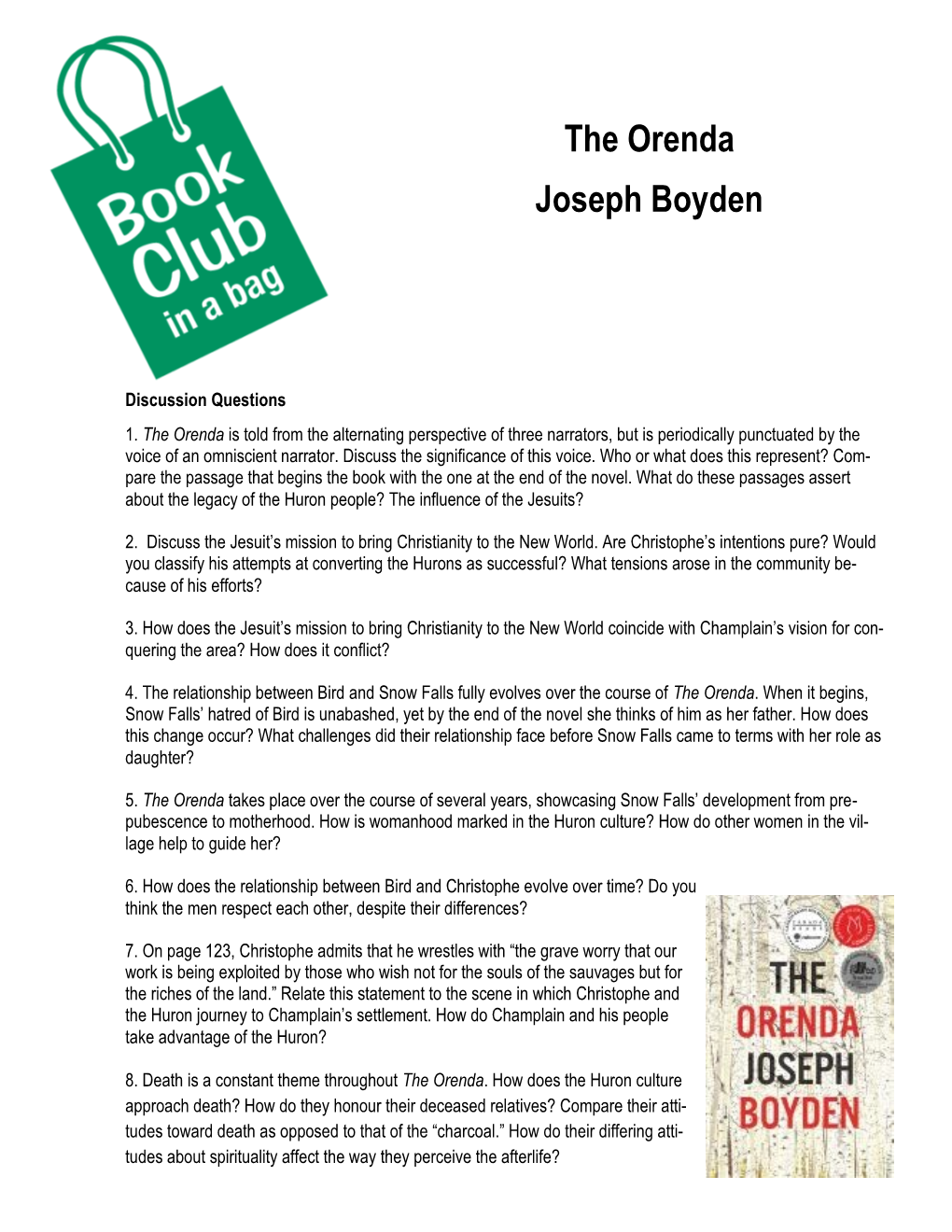 The Orenda Joseph Boyden