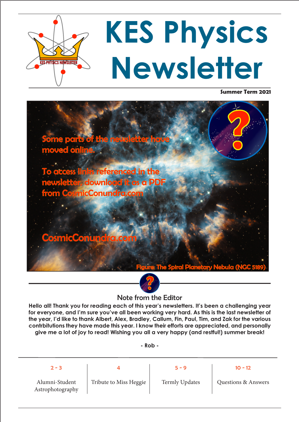 KES Physics Newsletter Summer Term 2021