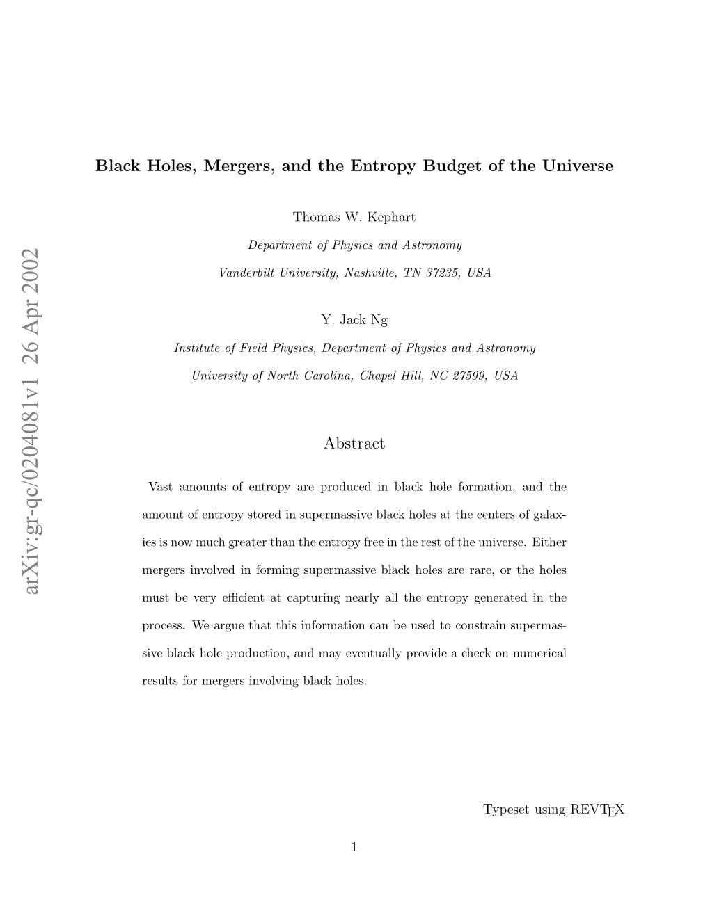 Black Holes, Mergers, and the Entropy Budget of the Universe