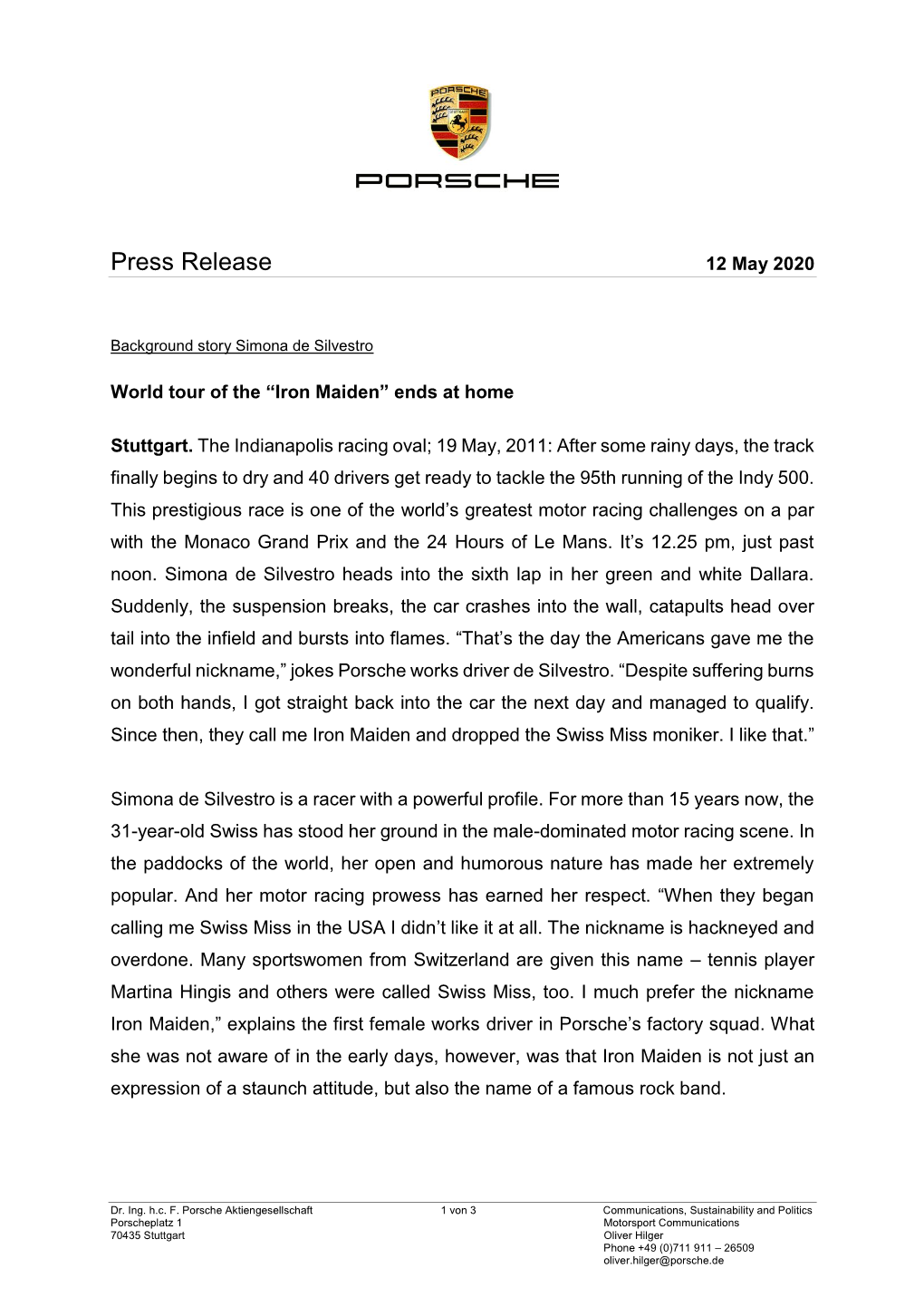 Press Release 12 May 2020