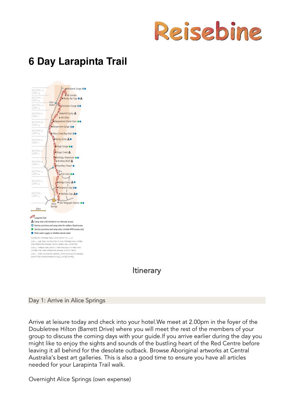 6 Day Larapinta Trail