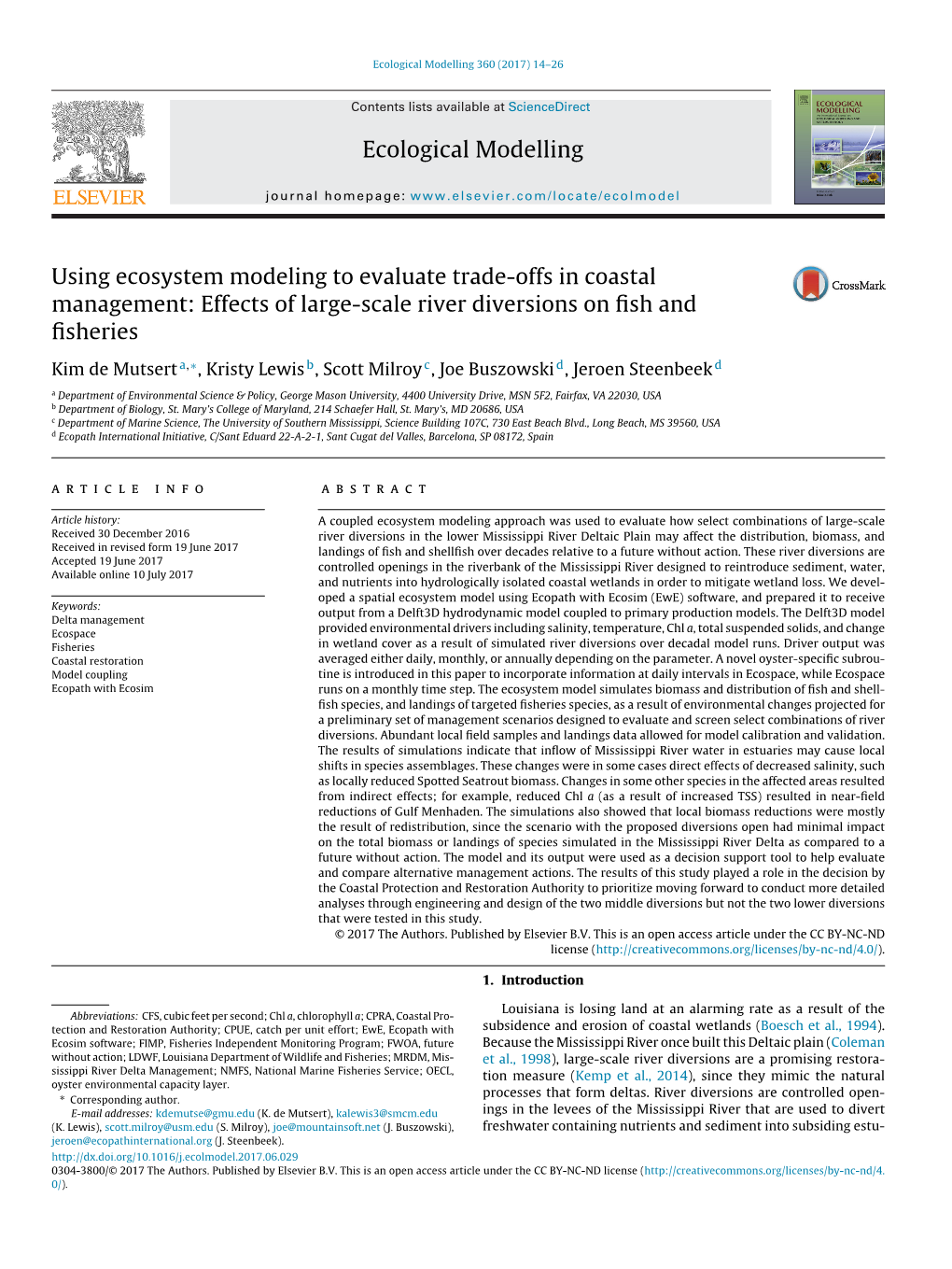 Effects of Large-Scale River Diversions on Fish and Fishe