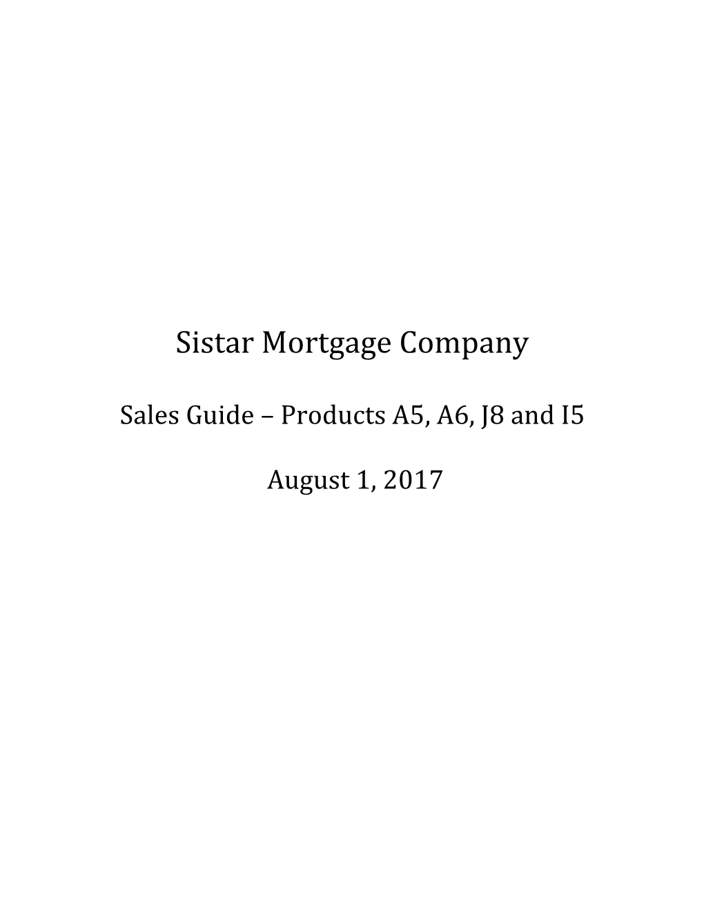 Sistar Mortgage Company