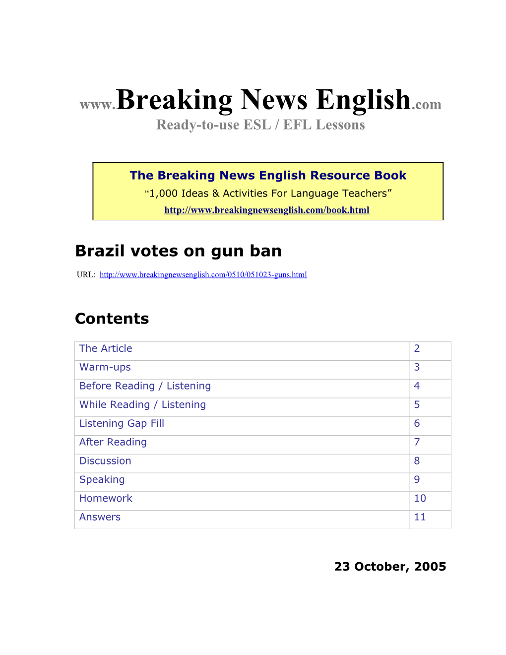 Brazil Votes on Gun Ban