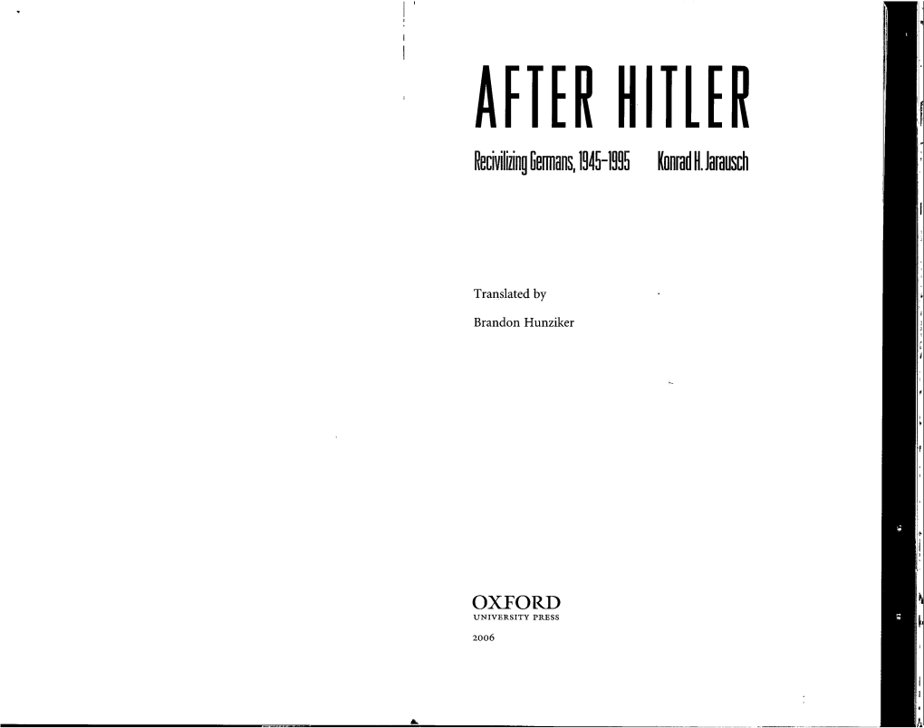 AFTER HITLER Tailing Germans, 15-1995 Konrad H