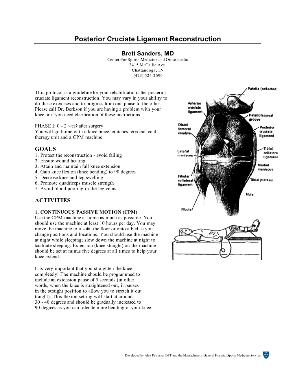 Posterior Cruciate Ligament Reconstruction