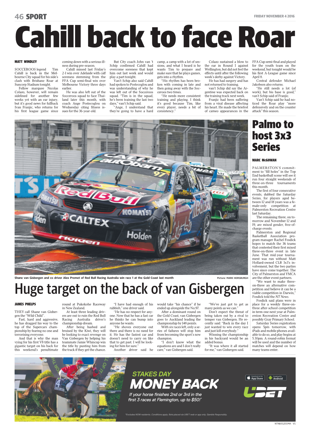 Huge Target on the Back of Van Gisbergen Viable Competition in Darwin,” Fosdick Told the NT News