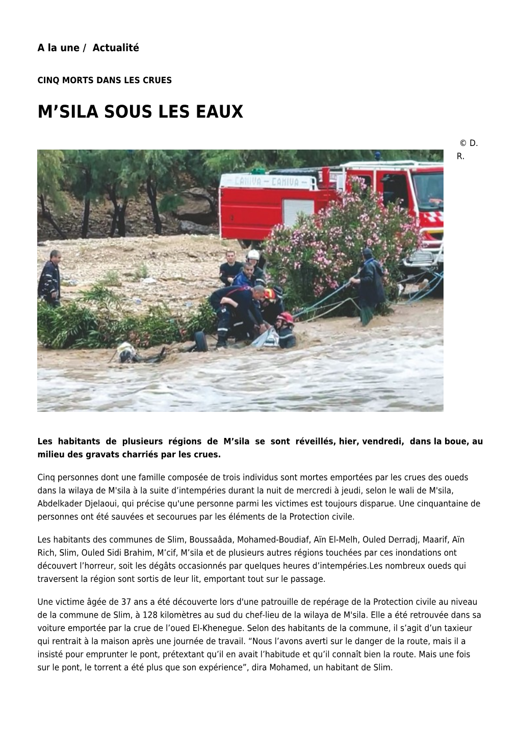 M'sila Sous Les Eaux