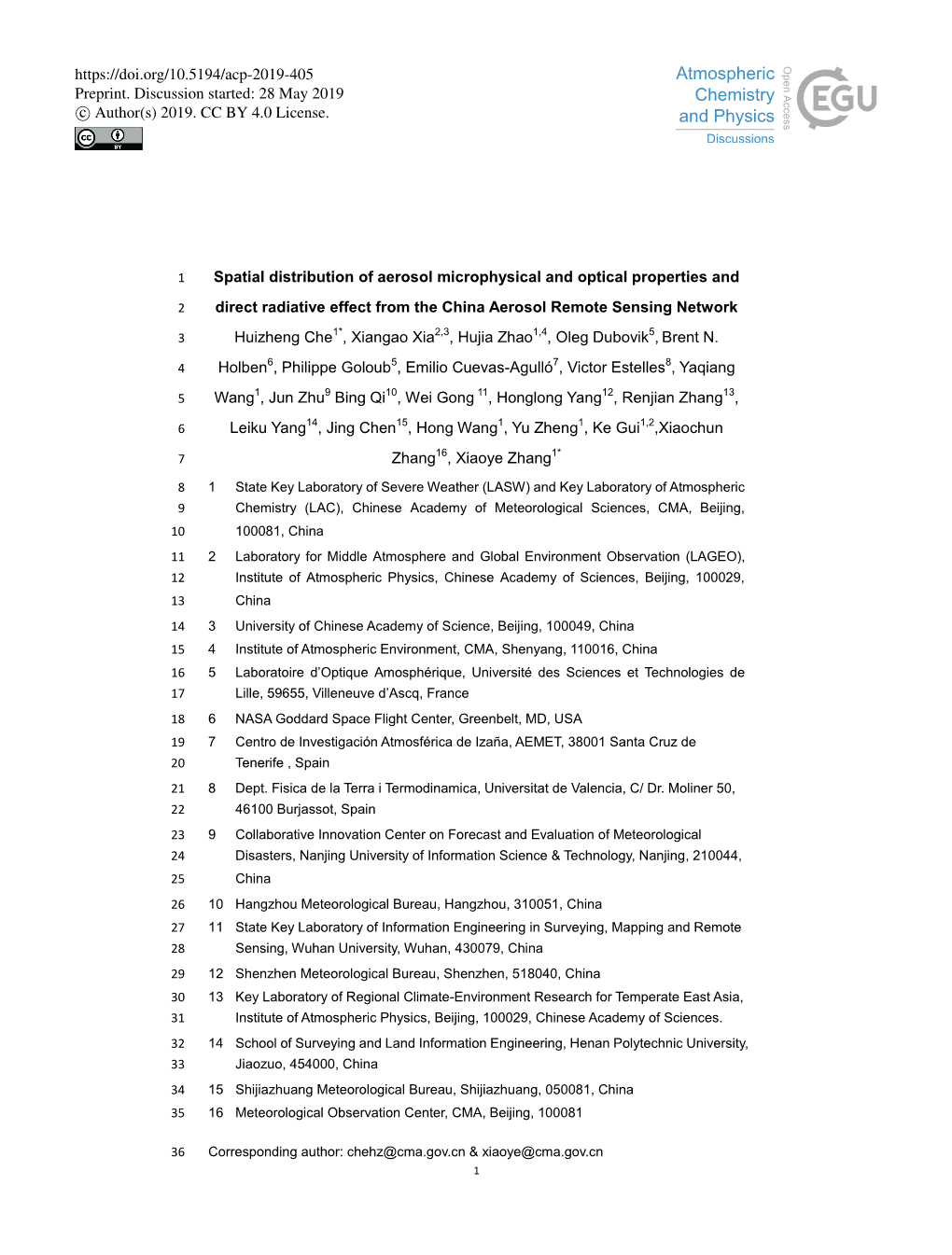 Spatial Distribution of Aerosol Microphysical and Optical Properties And