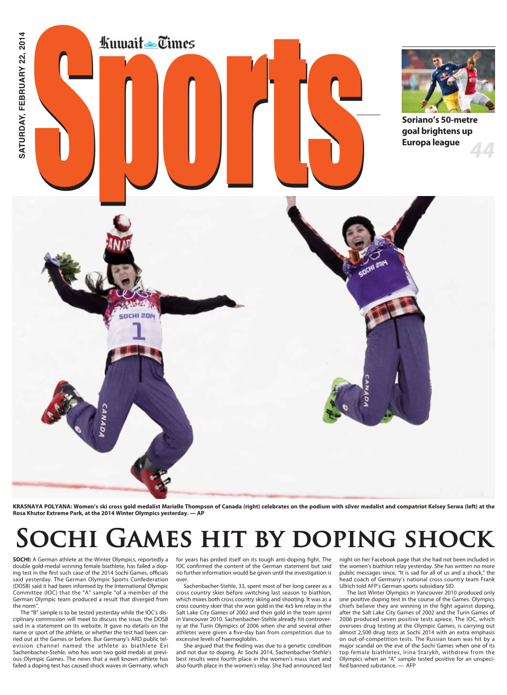 Sochi Games Hit by Doping Shock