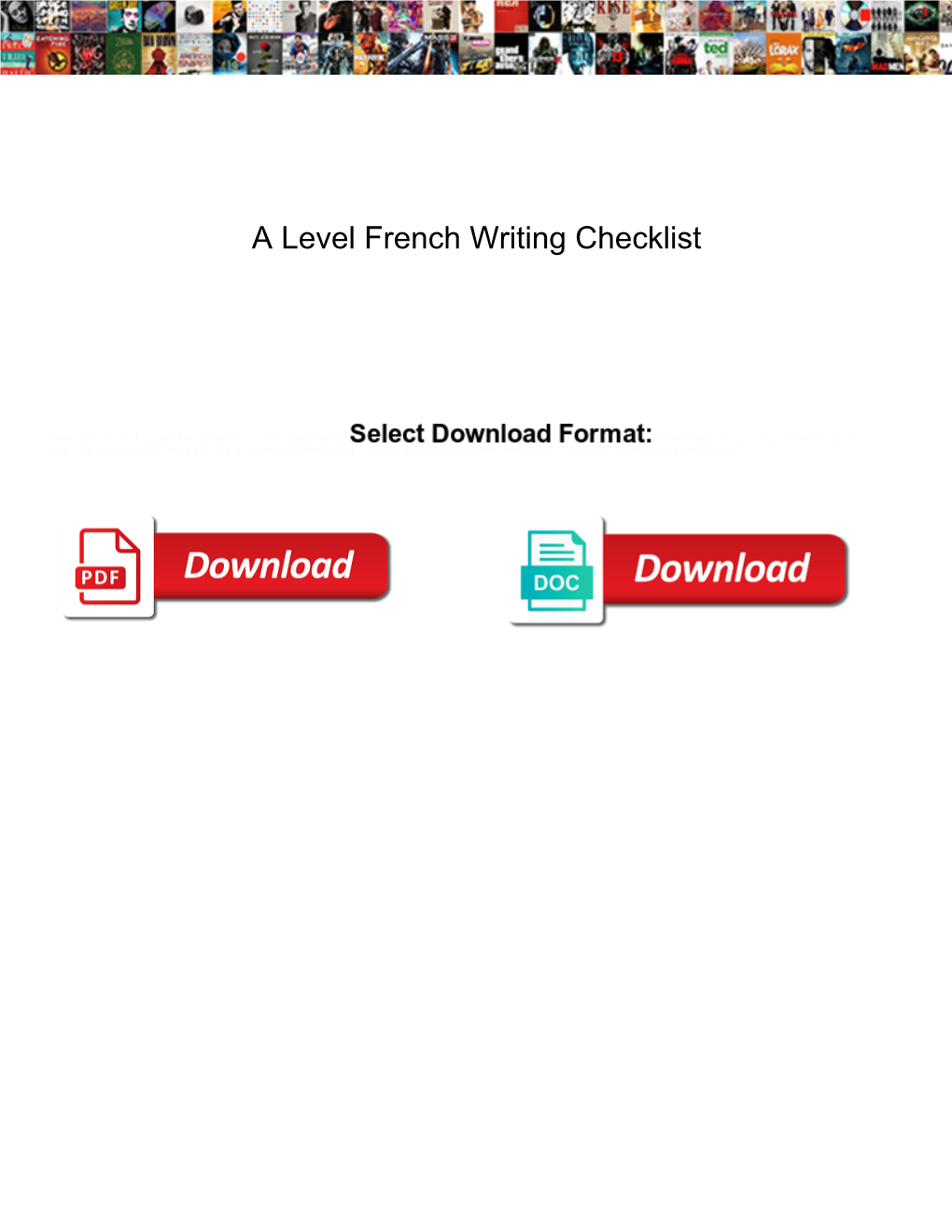 A Level French Writing Checklist