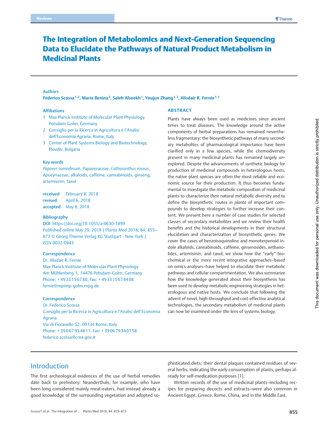 The Integration of Metabolomics and Next-Generation Sequencing Data to Elucidate the Pathways of Natural Product Metabolism in Medicinal Plants