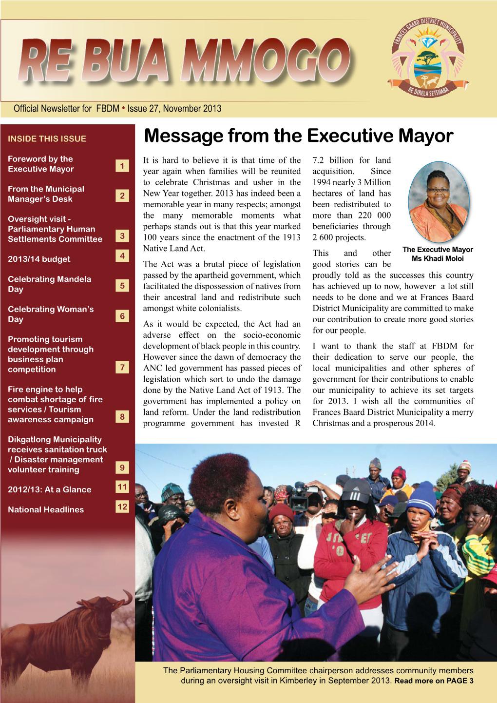 Message from the Executive Mayor