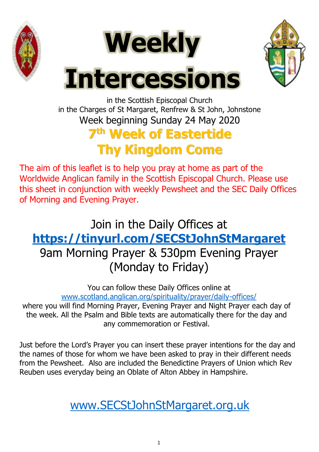 Weekly Intercessions