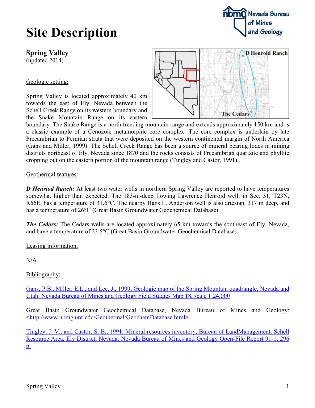 Spring Valley (Updated 2014)