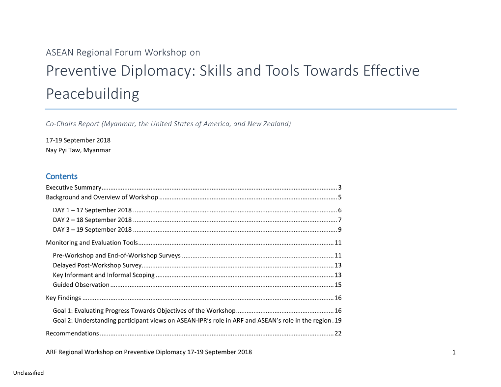 Preventive Diplomacy: Skills and Tools Towards Effective Peacebuilding