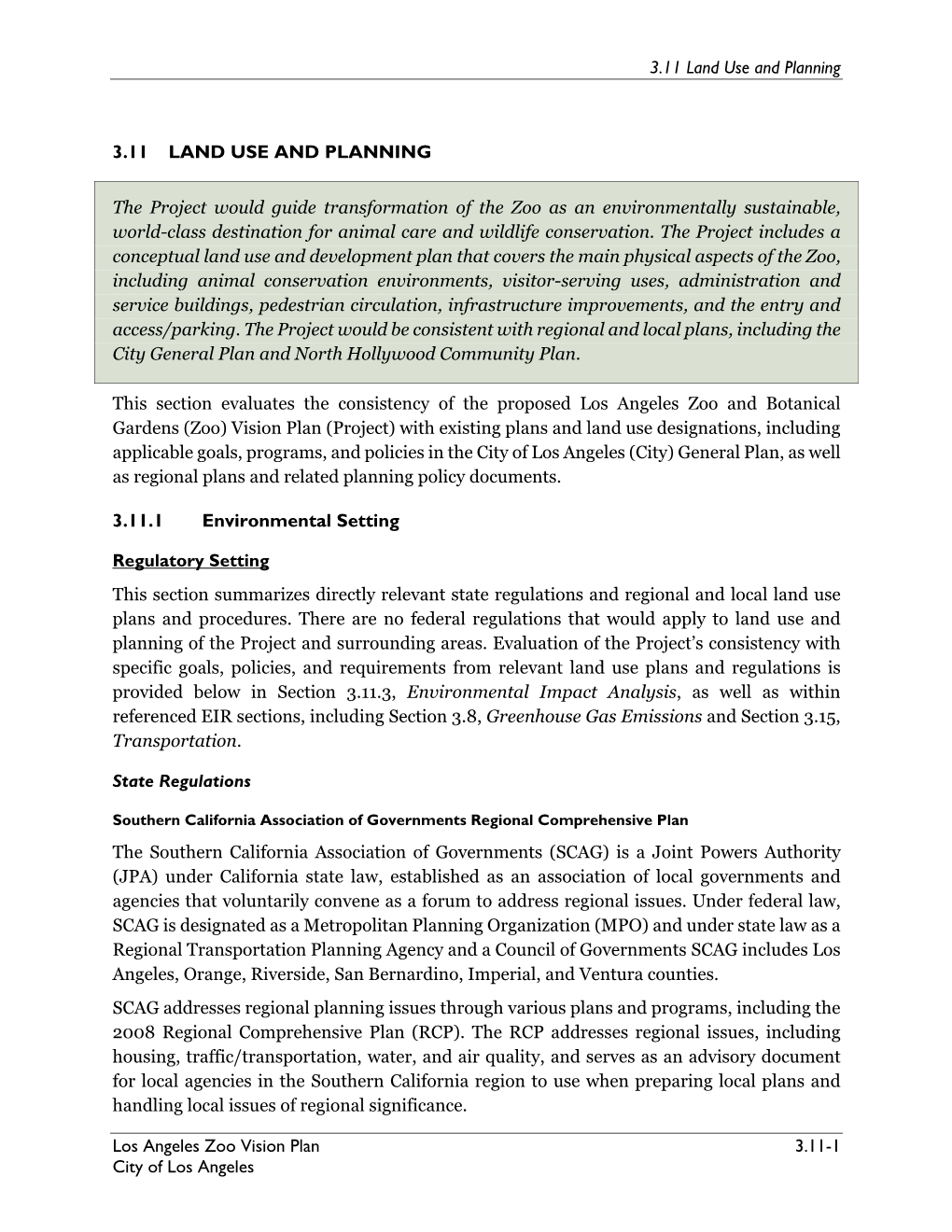 3.11 Land Use and Planning