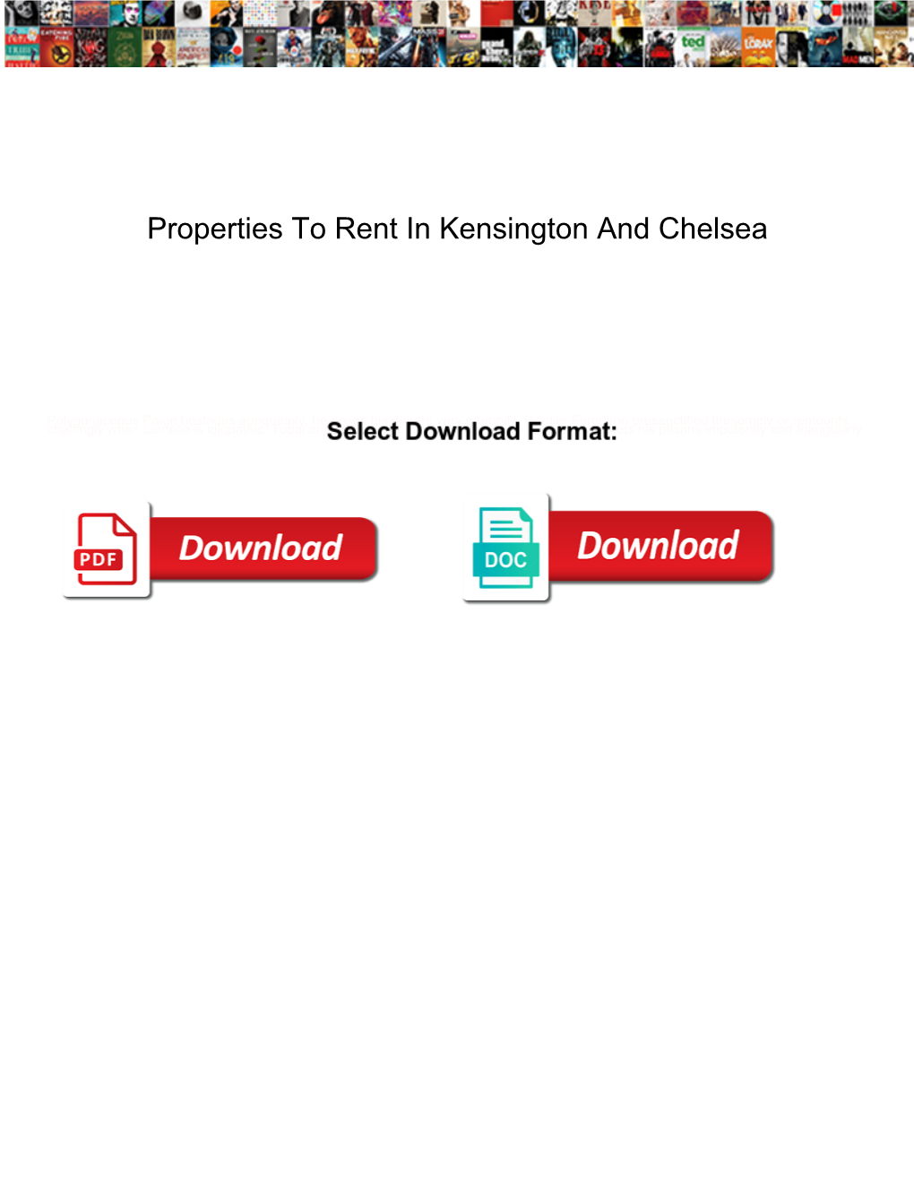 Properties to Rent in Kensington and Chelsea